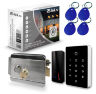 Система СКУД KIT-T12MF-P-SSM на 1 дверь, сенсорная панель, 2 считывателя Mifare, серебристый замок, НЗ тип