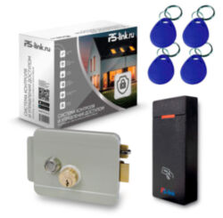 Система СКУД  KIT-M010EM-WP-G на 1 дверь, электромеханический НЗ замок, уличный контроллер 10000 карт, EM-Marine 125кГц