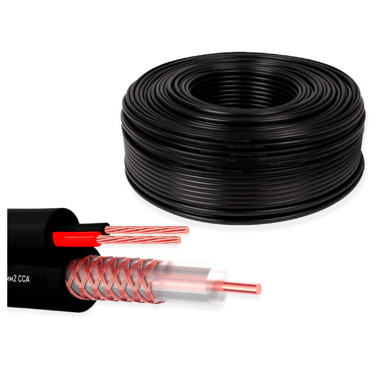 Кабель КВК KVK-CCA-2035-200 RG-59 + 2 x 0.35 кв.мм. 200м.