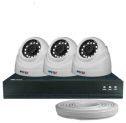 Комплект видеонаблюдения IP 5Мп  KIT-A503IP-POE 3 камеры с ночной съемкой для помещения, с датчиком движения, питание PoE