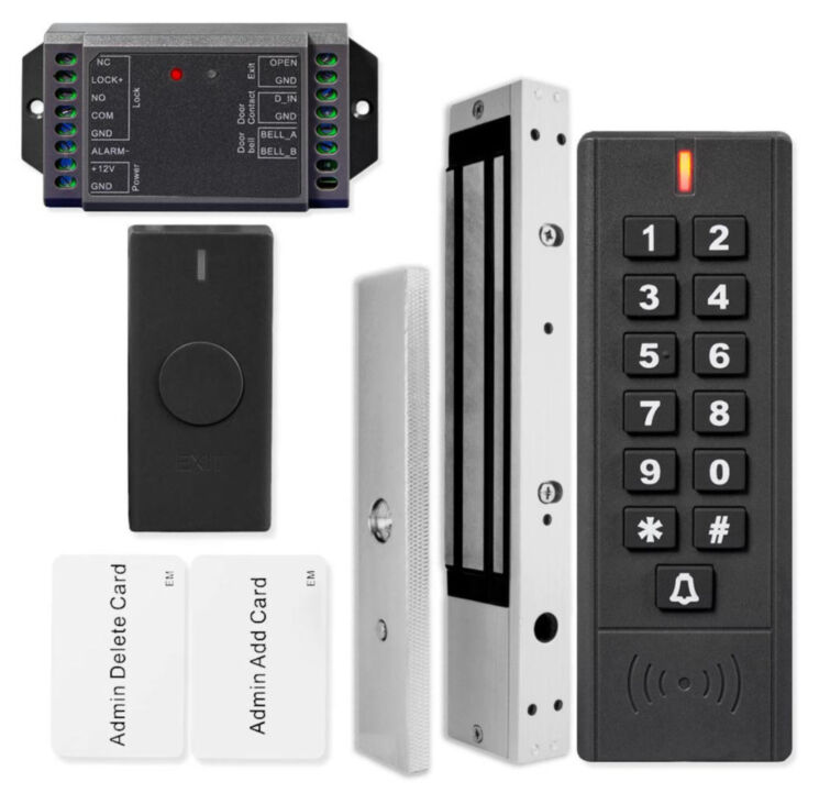 Система СКУД KIT-SK7-350 беспроводная, электромагнитный замок 350 кг, кнопочная панель, 1000 пользователей, IP65