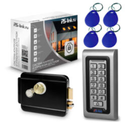Система СКУД  KIT-S601EM-WP-W-B на 1 дверь, кодовая панель, WIFI, 125кГц EM-Marine, замок черный