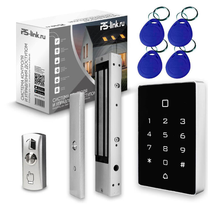 Система СКУД KIT-T12MF-280 электромагнитный замок 280 кг НО типа, панель сенсорная, для помещения